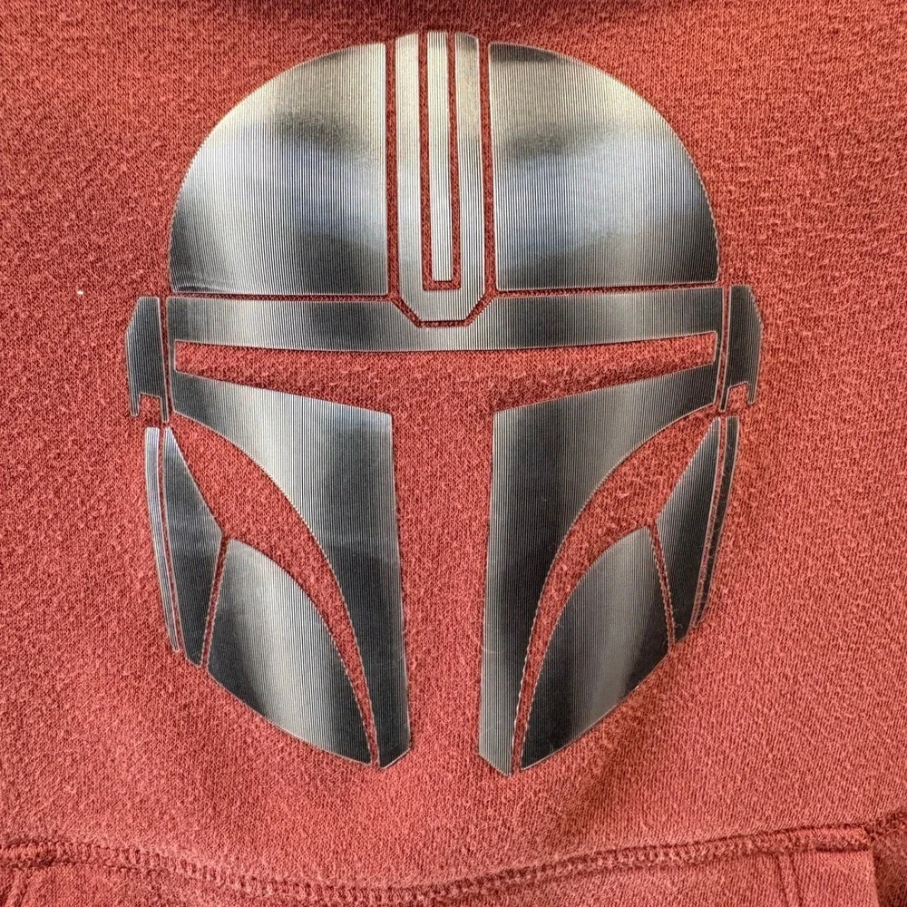 Gap Star Wars Hoodie Kids S 6-7 Burnt Russet Excellent Mandalorian Helmet Helmet
